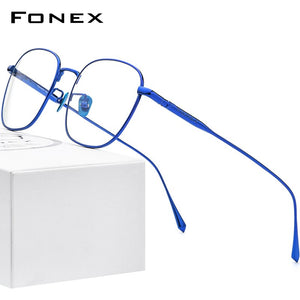 FONEX Pure Titanium Glasses Frame Men Square Eyewear 2023 Male Optical Myopia Prescription Eyeglasses Frames 8560