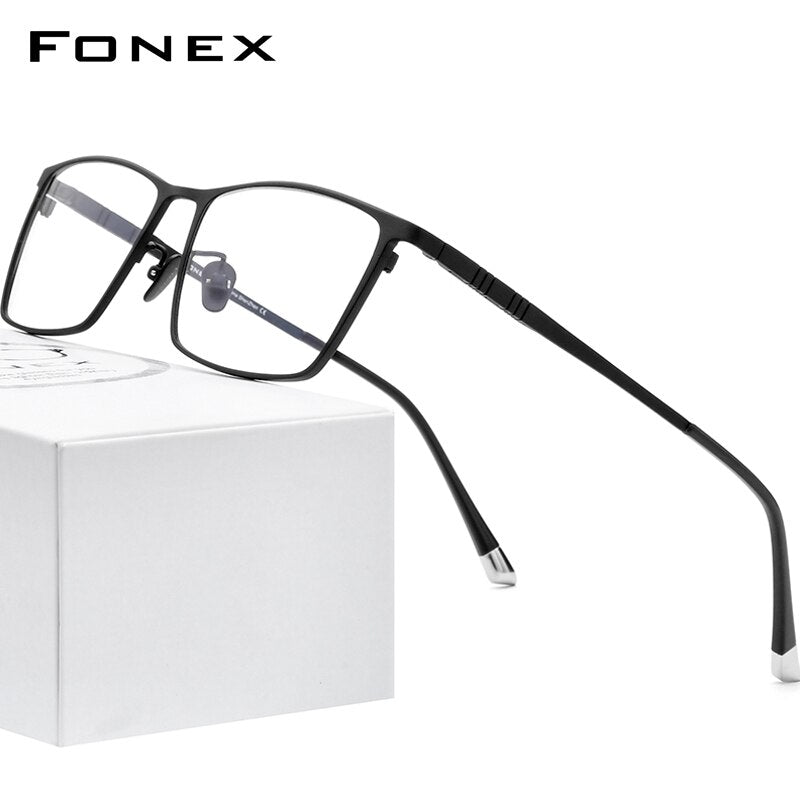 FONEX Pure Titanium Glasses Frame Men Square Eyewear 2023 Male Classic Full Optical Prescription Eyeglasses Frames F85641