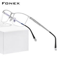 Load image into Gallery viewer, FONEX Pure Titanium Glasses Frame Men Square Eyewear 2023 Male Half Optical Myopia Prescription Eyeglasses Frames 85640