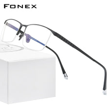 Load image into Gallery viewer, FONEX Pure Titanium Glasses Frame Men Square Eyewear 2023 Male Half Optical Myopia Prescription Eyeglasses Frames 85640