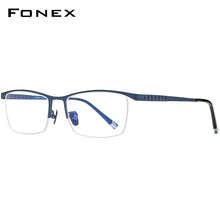 Load image into Gallery viewer, FONEX Pure Titanium Glasses Frame Men Square Eyewear 2023 Male Half Optical Myopia Prescription Eyeglasses Frames 85640