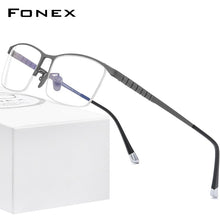 Load image into Gallery viewer, FONEX Pure Titanium Glasses Frame Men Square Eyewear 2023 Male Half Optical Myopia Prescription Eyeglasses Frames 85640