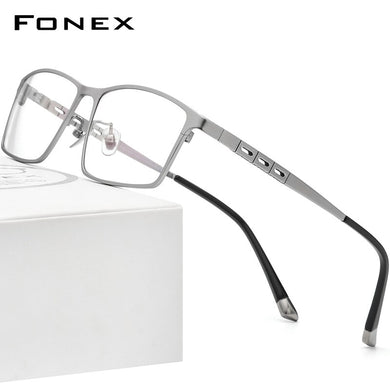 FONEX Pure Titanium Glasses Frame Men Square Eyewear 2023 Male Full Rim Optical Frames Prescription Eyeglasses Frames F85691