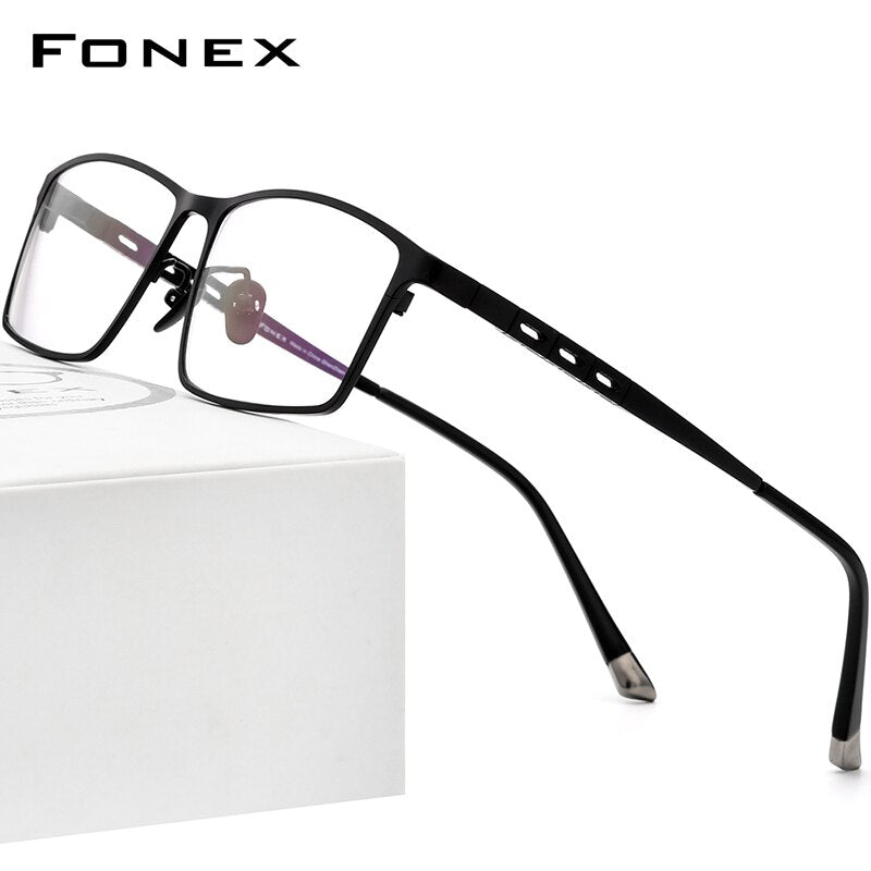 FONEX Pure Titanium Glasses Frame Men Square Eyewear 2023 Male Full Rim Optical Frames Prescription Eyeglasses Frames F85691