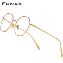 Load image into Gallery viewer, FONEX Pure Titanium Glasses Frame Men Ultralight Polygon Myopia Optical Prescription Eyeglasses Frame Women Female Eyewear 880