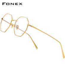 Load image into Gallery viewer, FONEX Pure Titanium Glasses Frame Men Ultralight Polygon Myopia Optical Prescription Eyeglasses Frame Women Female Eyewear 880