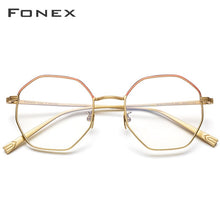 Load image into Gallery viewer, FONEX Pure Titanium Glasses Frame Men Ultralight Polygon Myopia Optical Prescription Eyeglasses Frame Women Female Eyewear 880