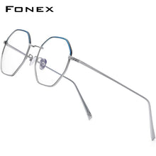 Load image into Gallery viewer, FONEX Pure Titanium Glasses Frame Men Ultralight Polygon Myopia Optical Prescription Eyeglasses Frame Women Female Eyewear 880