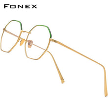 Load image into Gallery viewer, FONEX Pure Titanium Glasses Frame Men Ultralight Polygon Myopia Optical Prescription Eyeglasses Frame Women Female Eyewear 880
