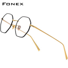 Load image into Gallery viewer, FONEX Pure Titanium Glasses Frame Men Ultralight Polygon Myopia Optical Prescription Eyeglasses Frame Women Female Eyewear 880