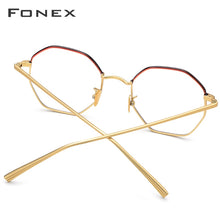 Load image into Gallery viewer, FONEX Pure Titanium Glasses Frame Men Ultralight Polygon Myopia Optical Prescription Eyeglasses Frame Women Female Eyewear 880