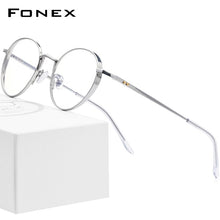 Load image into Gallery viewer, FONEX Pure Titanium Glasses Frame Men Ultralight Retro Round Myopia Optical Prescription Eyeglasses Frames Women Eyewear 879