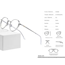 Load image into Gallery viewer, FONEX Pure Titanium Glasses Frame Men Ultralight Retro Round Myopia Optical Prescription Eyeglasses Frames Women Eyewear 879