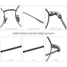 Load image into Gallery viewer, FONEX Pure Titanium Glasses Frame Men Vintage Polygon Myopia Optical Prescription Eyeglasses Frame Men 2023 Eyewear F85660