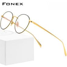 Load image into Gallery viewer, FONEX Pure Titanium Glasses Frame Men Vintage Round Myopia Optical Prescription Eyeglasses Frames Women Retro Oval Eyewear 893