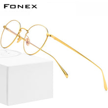 Load image into Gallery viewer, FONEX Pure Titanium Glasses Frame Men Vintage Round Myopia Optical Prescription Eyeglasses Frames Women Retro Oval Eyewear 893