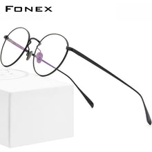 Load image into Gallery viewer, FONEX Pure Titanium Glasses Frame Men Vintage Round Myopia Optical Prescription Eyeglasses Frames Women Retro Oval Eyewear 893
