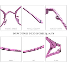 Load image into Gallery viewer, FONEX Pure Titanium Glasses Frame Women Retro Cat Eye Prescription Eyeglasses 2023 Cateye Myopia Optical Eyewear F85657
