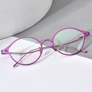 FONEX Pure Titanium Glasses Frame Women Retro Cat Eye Prescription Eyeglasses 2023 Cateye Myopia Optical Eyewear F85657