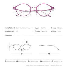 Load image into Gallery viewer, FONEX Pure Titanium Glasses Frame Women Retro Cat Eye Prescription Eyeglasses 2023 Cateye Myopia Optical Eyewear F85657