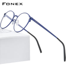 Load image into Gallery viewer, Pure Titanium Glasses Frame Women Retro Round Prescription Eyeglasses  New Men Antiskid Optical Screwless Eyewear