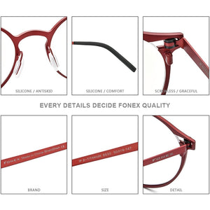 Pure Titanium Glasses Frame Women Retro Round Prescription Eyeglasses  New Men Antiskid Optical Screwless Eyewear