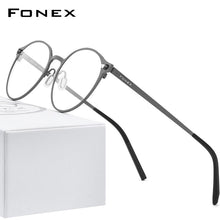 Load image into Gallery viewer, Pure Titanium Glasses Frame Women Retro Round Prescription Eyeglasses  New Men Antiskid Optical Screwless Eyewear