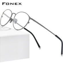 Load image into Gallery viewer, FONEX Pure Titanium Glasses Frame Women Vintage Round Eyewear Prescription Eyeglasses Retro Myopia Optical Frames Men 8501
