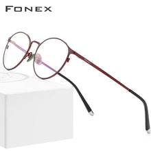 Load image into Gallery viewer, FONEX Pure Titanium Glasses Frame Women Vintage Round Eyewear Prescription Eyeglasses Retro Myopia Optical Frames Men 8501