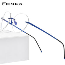 Load image into Gallery viewer, FONEX Pure Titanium Glasses Women 2023 Men Rimless Prescription Round Eyeglasses Frames Myopia Optical Eyewear 8563