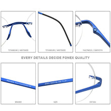 Load image into Gallery viewer, FONEX Pure Titanium Glasses Women 2023 Men Rimless Prescription Round Eyeglasses Frames Myopia Optical Eyewear 8563