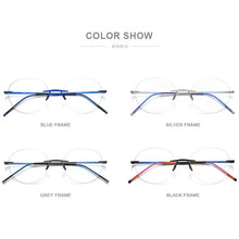 Load image into Gallery viewer, FONEX Pure Titanium Glasses Women 2023 Men Rimless Prescription Round Eyeglasses Frames Myopia Optical Eyewear 8563