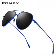 Load image into Gallery viewer, FONEX Pure Titanium Polarized Sunglasses Men Aviation Sun Glasses for Men Driving Outdoor Aviador UV400 Shades 8507