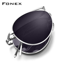 Load image into Gallery viewer, FONEX Pure Titanium Polarized Sunglasses Men Folding Famous Aviation Sun Glasses for Men Aviador  Shades 838