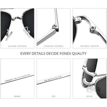 Load image into Gallery viewer, FONEX Pure Titanium Polarized Sunglasses Men Folding Famous Aviation Sun Glasses for Men Aviador  Shades 838