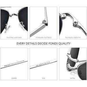 FONEX Pure Titanium Polarized Sunglasses Men Folding Famous Aviation Sun Glasses for Men Aviador  Shades 838