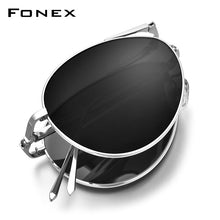 Load image into Gallery viewer, FONEX Pure Titanium Polarized Sunglasses Men Folding Famous Aviation Sun Glasses for Men Aviador  Shades 838