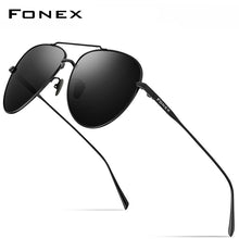 Load image into Gallery viewer, FONEX Pure Titanium Sunglasses Men Aviation Polarized Sun Glasses for Men 2023 Driving Outdoor Aviador UV400 Shades 8507