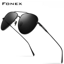 Load image into Gallery viewer, FONEX Pure Titanium Sunglasses Men Aviation Polarized Sun Glasses for Men 2023 Driving Outdoor Aviador UV400 Shades 8507