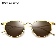 Load image into Gallery viewer, FONEX Pure Titanium Sunglasses Men  Round Polarized Sun Glasses for Women 2023 Mirrored UV400 Korea Eyewear 8509