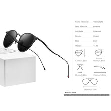 Load image into Gallery viewer, FONEX Pure Titanium Sunglasses Men  Round Polarized Sun Glasses for Women 2023 Mirrored UV400 Korea Eyewear 8509