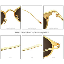 Load image into Gallery viewer, FONEX Pure Titanium Sunglasses Men  Round Polarized Sun Glasses for Women 2023 Mirrored UV400 Korea Eyewear 8509