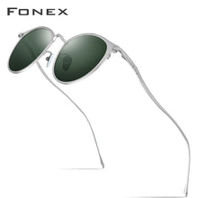 Load image into Gallery viewer, FONEX Pure Titanium Sunglasses Men  Round Polarized Sun Glasses for Women 2023 Mirrored UV400 Korea Eyewear 8509