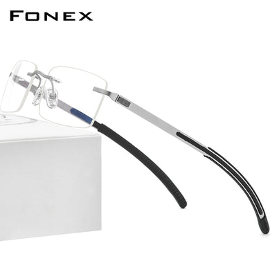 FONEX Occhiali Da Vista Senza Montatura Telaio Da Uomo 2023 Occhiali Da Vista Quadrati Senza Telaio In Silicone Senza Viti Miopia Occhiali Ottici F1003 