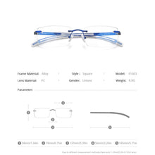 Load image into Gallery viewer, FONEX Rimless Eyeglasses Frame Men 2023 Prescription Square Glasses Frameless Silicone Screwless Myopia Optical Eyewear F1003