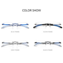 Load image into Gallery viewer, FONEX Rimless Eyeglasses Frame Men 2023 Prescription Square Glasses Frameless Silicone Screwless Myopia Optical Eyewear F1003
