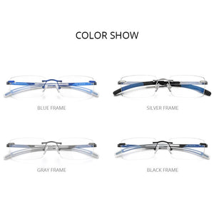 FONEX Rimless Eyeglasses Frame Men 2023 Prescription Square Glasses Frameless Silicone Screwless Myopia Optical Eyewear F1003