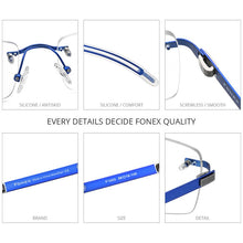 Load image into Gallery viewer, FONEX Rimless Eyeglasses Frame Men 2023 Prescription Square Glasses Frameless Silicone Screwless Myopia Optical Eyewear F1003