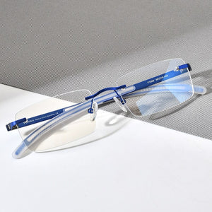 FONEX Rimless Glasses Men 2023 Prescription Square Eyeglasses Frame Frameless Silicone Screwless Myopia Optical Eyewear F1003