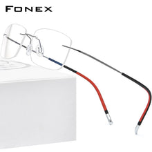 Load image into Gallery viewer, FONEX Rimless Titanium Glasses Men 2023 Frameless Prescription Eyeglasses Frame Women Myopia Optical Eyewear 9203